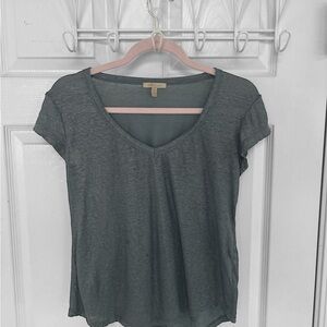 Women's Gray V-Neck Top